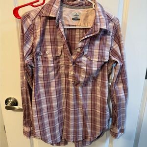Ridge cut Purple Plaid Button-Up Shirt